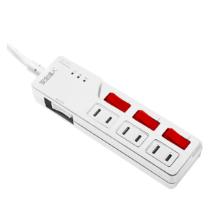 【安全達人C-61WF】 四開三插 2P 過載警報電源延長線