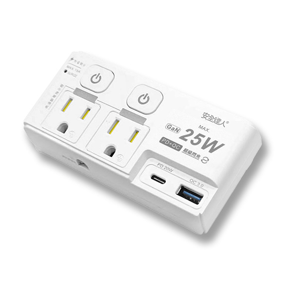【安全達人R-71P25LC】2開2插3P PD25W分接器 壁插