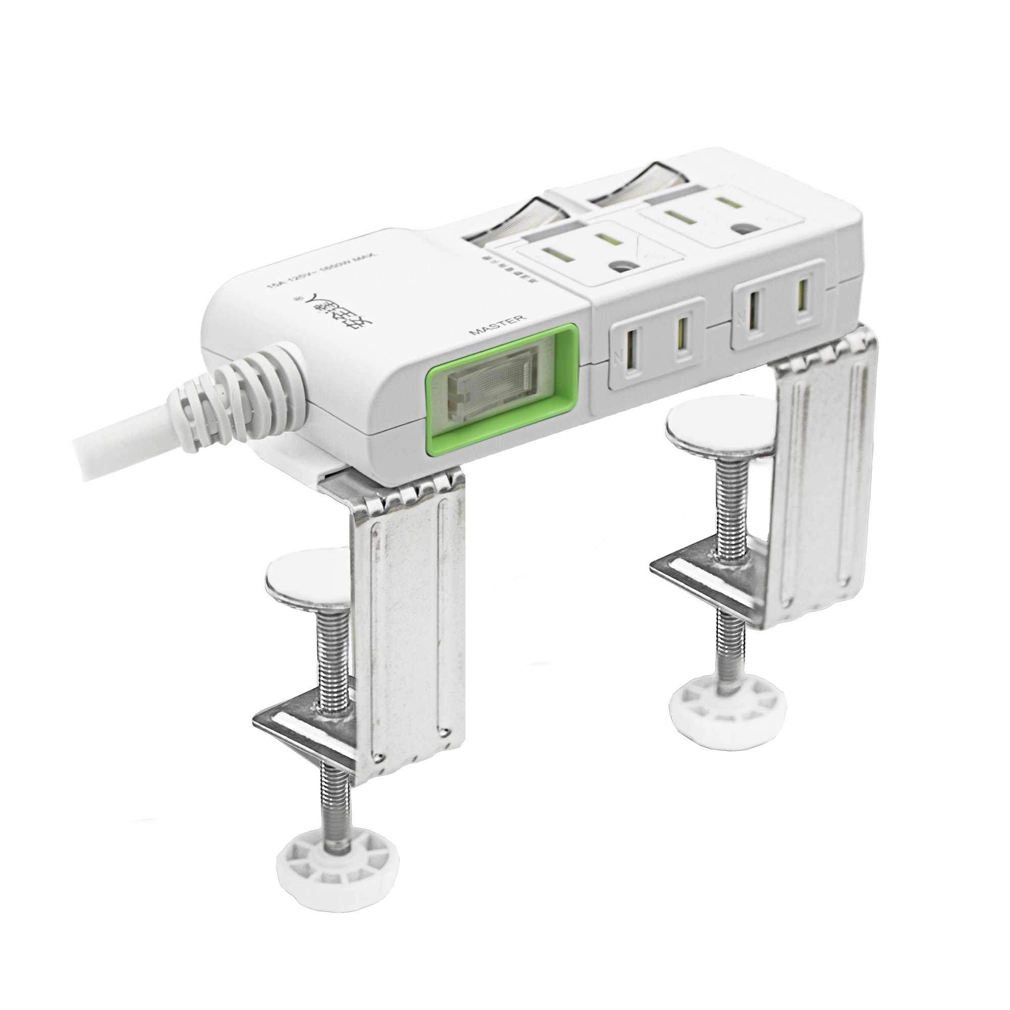 【安全達人K-101NC+C】4插2+3P 獨立插座 高溫自動斷電延長線 (含夾子配件)